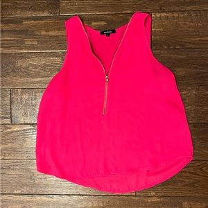 Hot Pink Zip Up Tank Top